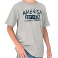 thumbnail image 1 of America Est 1776 Distressed Patriotic Crewneck T Shirts Boy Girl Teen Brisco Brands XS, 1 of 6