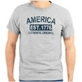 thumbnail image 1 of America Est 1776 Distressed Patriotic Plus Size Crewneck Graphic Tee Shirt Brisco Brands 2X, 1 of 6