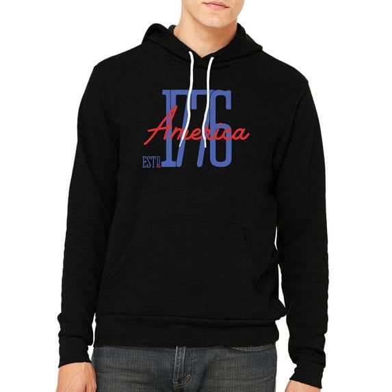 America Est 1776 Patriotic Sweatshirts, 4th of July Hoodies, USA Sweatshirts - Black MH200HOODPATRIOT S25 XS
