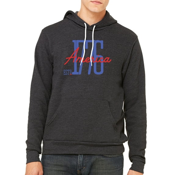 America Est 1776 Patriotic Sweatshirts, 4th of July Hoodies, USA Sweatshirts - Charcoal MH200HOODPATRIOT S25 S