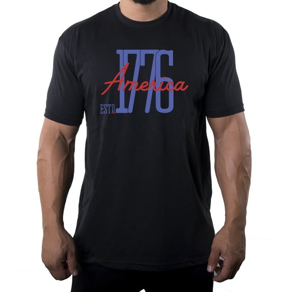 America Est 1776 Patriotic T-shirts, Men's 4th of July Shirts - Black MH200PATRIOT S25 S