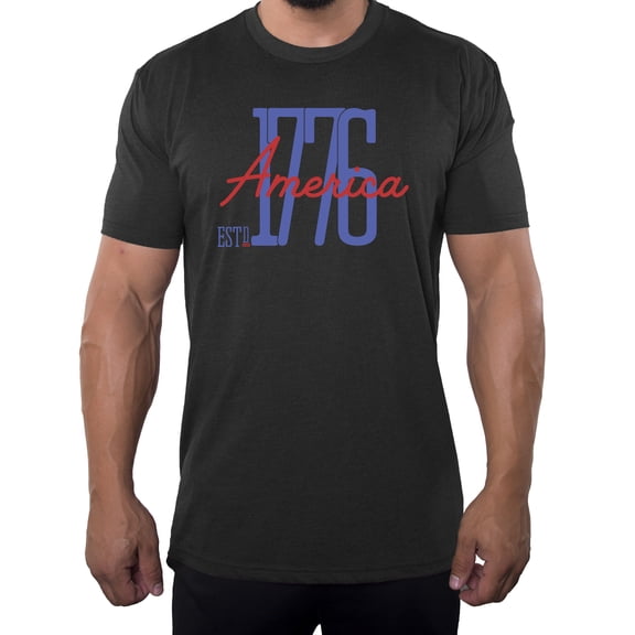 America Est 1776 Patriotic T-shirts, Men's 4th of July Shirts - Charcoal MH200PATRIOT S25 3XL