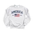 thumbnail image 1 of America Est 1776 Sweatshirt for Men Women & Kids Patriotic USA Flag 4th of July Pullover Gray Sweatshirt Youth Small, 1 of 8