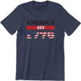 thumbnail image 1 of America Est 1776 USA Flag Patriotic , Men's 4th of July T-Shirt, 1 of 4
