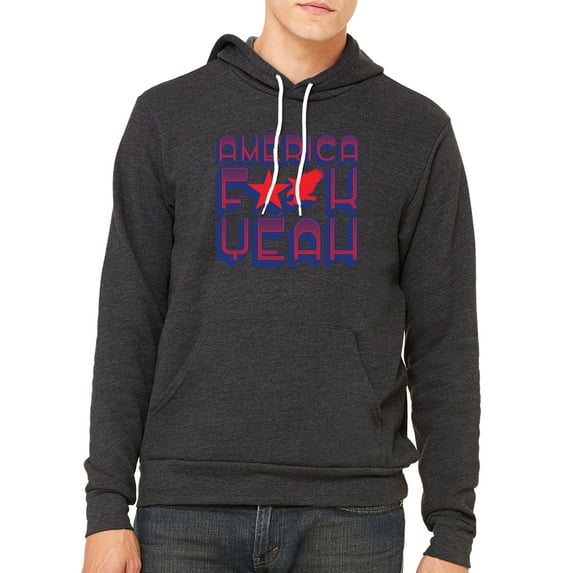 America F Yeah! 4th of July Hoodies, Unisex Graphic Sweatshirts - Charcoal MH200HOODPATRIOT S7 XS
