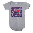 thumbnail image 1 of America F Yeah! Baby 4th of July shirt, Graphic Baby One piece - Deep Heather CA165PATRIOT S7 3-6, 1 of 2