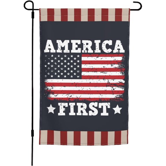America First Garden Flag - Small 12x18 Double Sided For Party