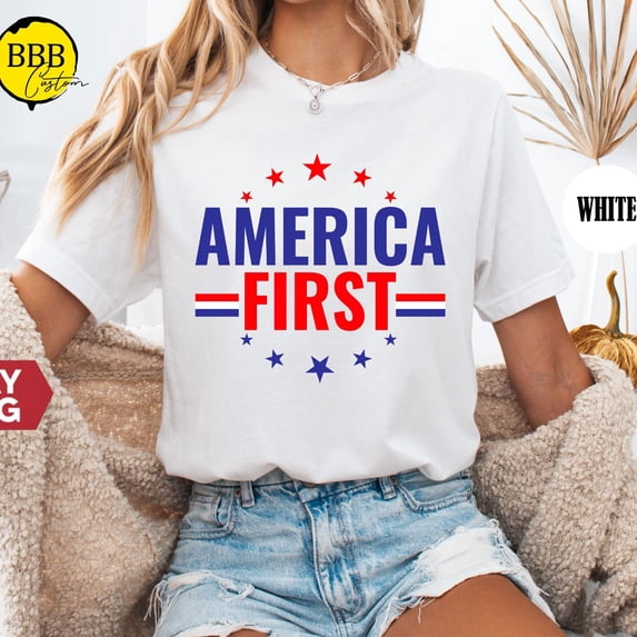 America First Shirt Patriotic American Tee American Stars Gift ...