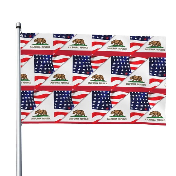 America Flag And California Flag Flag 4x6 Ft Big Flag For Outdoor Indoor Office Workplace Home Garden