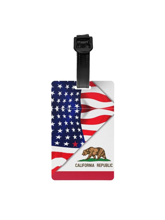 America Flag And California Flag Luggage Identifier Name Tag For Backpacks Suitcases Bags Baggage