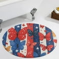 thumbnail image 1 of America Flag Butterfly Round Carpet Circle Rug Outdoor Patio Area Rug Washable Large Area Rugs Hallway Room Decor Fitness Mats, 1 of 8