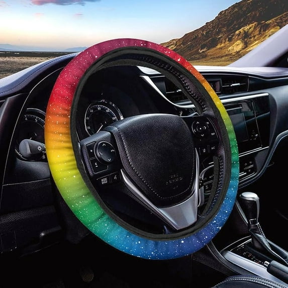 America Flag Camouflage Car Steering Wheel Cover Stretch-on Fabric Neoprene Comfortable Grip Automotive Steering Wheel Protector Adult Anti-Slip Universal 14-15 inch Machine Washable