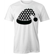 America Flag Christmas Hat T-Shirt | Patriotic American White Tee Gift