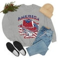 thumbnail image 1 of America Flag Cowboy Skull Unisex Heavy Blend™ Crewneck Sweatshirt, 1 of 1