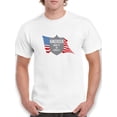 thumbnail image 1 of America Flag Love It Or Leave It Graphic Men White T-Shirt, Male Small, 1 of 4