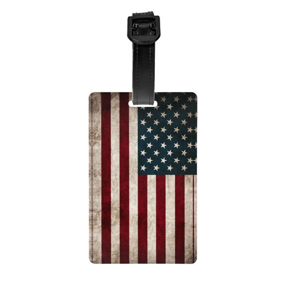 America Flag Luggage Tag Pvc Identifier Card Holder Label Travel Bag Tag