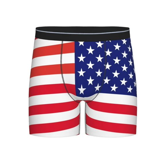 America Flag Patriotic Boxer Briefs Novelty Underwear With Fly Underwear For Men