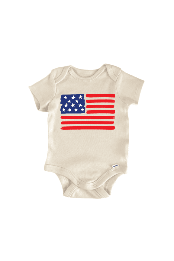 America Flag Patriotic Newborn Baby Bodysuit