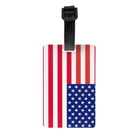 America Flag Patriotic Pvc Luggage Tag With Name Id Labelfor Women Men