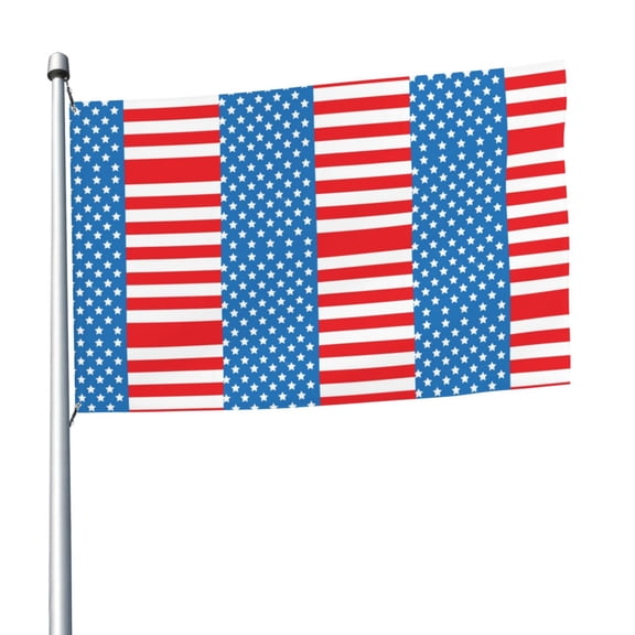 America Flag Pattern Flag 5x8 Ft Print Vivid Color Outdoors Indoors Light-Weight Polyester Flags