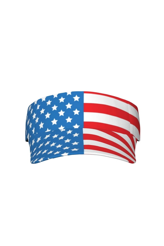 America Flag Pattern Sport Visor Hats Sun Protection Outdoor Activity For Women Men