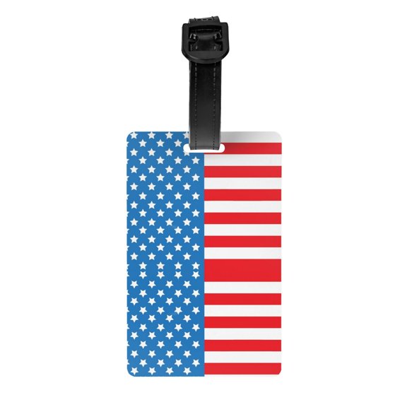 America Flag Pvc Luggage Tag With Name Id Labelfor Women Men