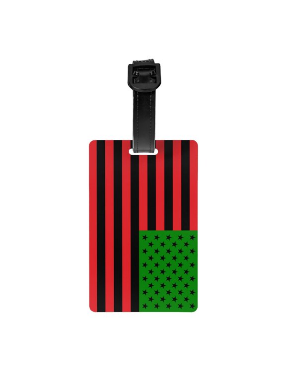 America Flag - Red Black And Green Luggage Identifier Name Tag For Backpacks Suitcases Bags Baggage