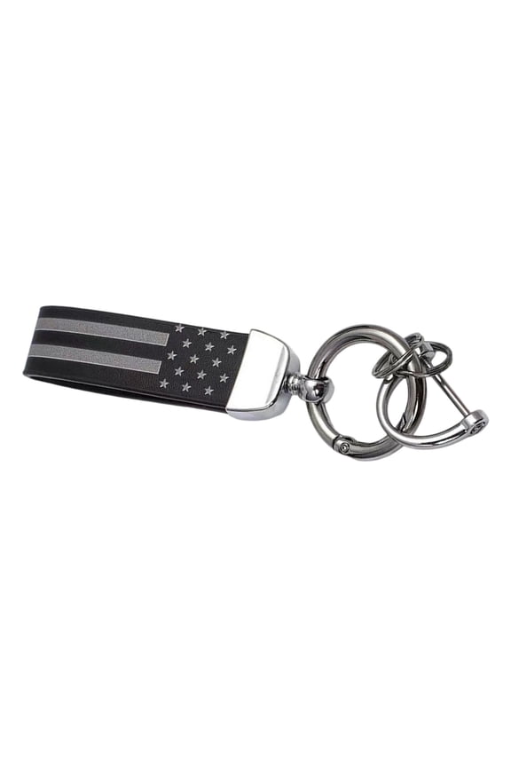 America Flag Themed Alloy Keyring Leather Car Keychain For Car Enthusiasts And Driver