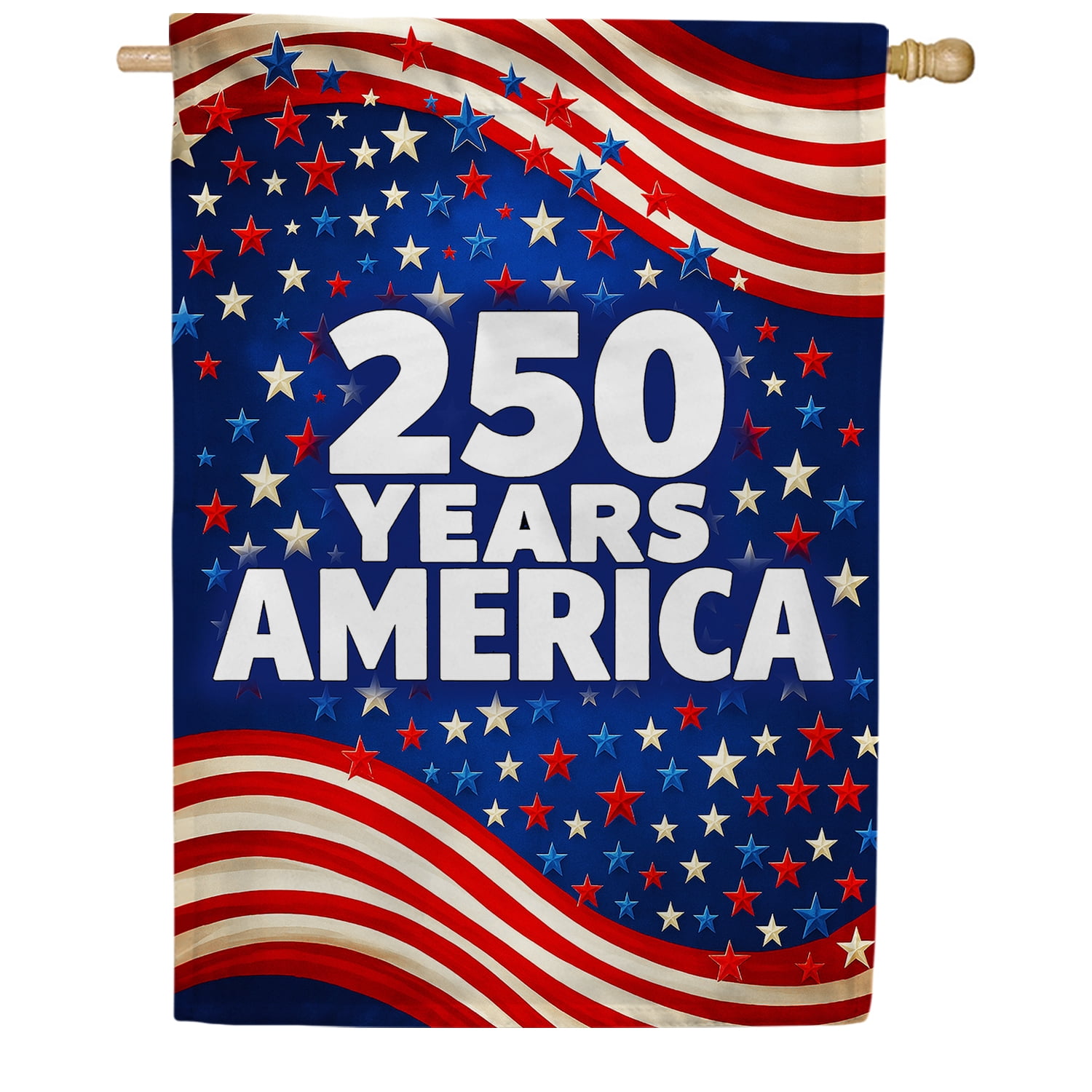 America Forever 250 Years America House Flag, 28 x 40 inch Double Sided, Stars and Stripes Patriotic, USA Semiquincentennial, 4th of July Independence Celebration Flag