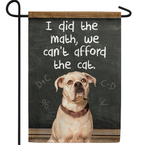 America Forever It Adds Up To No Cat Garden Flag, 12.5 x 18 inch Double Sided, Funny Dog Flag, Dog vs Cat Humor, Pet Lover Gift, Animal Joke Yard Decor