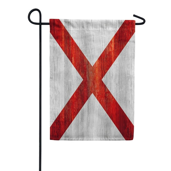 America Forever Alabama State Flag 12.5 x 18 Inch Double Sided Outdoor Yard Decorative USA Vintage Wood State of Alabama Garden Flag, Made in the USA