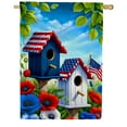 thumbnail image 1 of America Forever American Birdhouses Summer House Flag 28x40 inch Double Sided, 4th of July Birdhouse Flags, Patriotic Red White and Blue Memorial Day Spring Floral Bird House Yard Decoration, 1 of 5