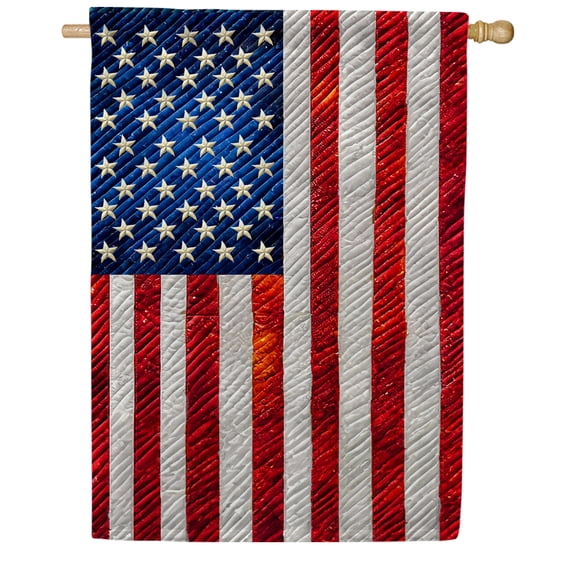 America Forever American Flag Pride House Flag, 28 x 40 inch Double Sided, Patriotic USA Flag, Stars and Stripes Patriotic Outdoor Lawn Decoration