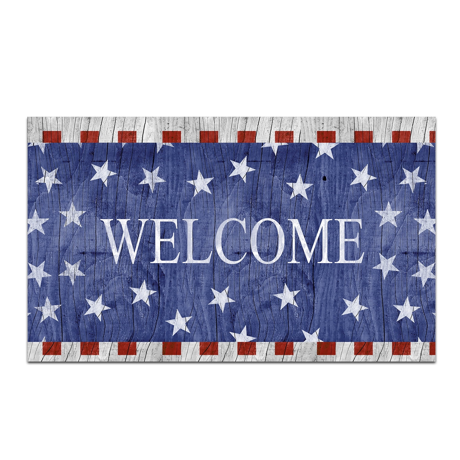 America Forever All American Old Wood Doormat 17.5 x 29 inch Stars Stripes Americana Outdoor Entry Door Mat Home Decor Patriotic Entrance