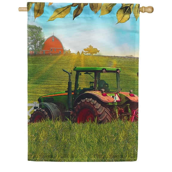 America Forever Autumn Farm Country Barn and Tractor House Flag 28 x 40 inch Double Sided Summer Fall Farmhouse Outdoor Yard Decorative Flag