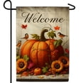 thumbnail image 1 of America Forever Autumn Harvest Welcome Garden Flag, 12.5 x 18 inch Double Sided, Fall Pumpkin Sunflower Flag, Bird Berry Leaf Banner, Seasonal Outdoor Decor, Thanksgiving Yard Flag, 1 of 5