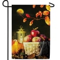 thumbnail image 1 of America Forever Autumn Night Garden Flag, 12.5 x 18 inches Double Sided, Lantern and Apple Basket Garden Flag, Harvest Moon Flags, Fall Outdoor Seasonal Flags Decorative for Yard, Lawn, Garden Decor, 1 of 5