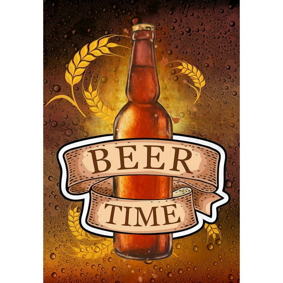 America Forever Beer Time Summer Garden Flag 12.5 x 18 inches Drinking Refreshing Drink Cool Double Sided Seasonal Party Cold Brew Yard Outdoor Decorative Summertime Wheat Garden Flag