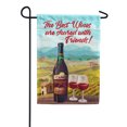 thumbnail image 1 of America Forever The Best Wines are Shared With Friends Summer Garden Flag 12.5 x 18 inches Drink Happy Hour Grapes Funny Vineyard Double Sided Seasonal Yard Outdoor Decorative Rustic Garden Flag, 1 of 5
