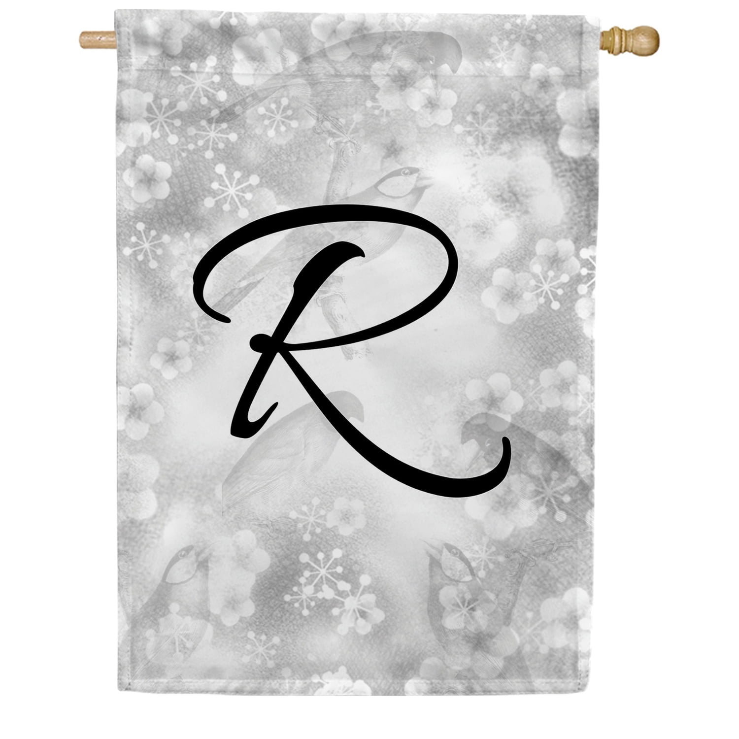 America Forever Bird Dreams Monogram R House Flag, 28 x 40 inch Double ...