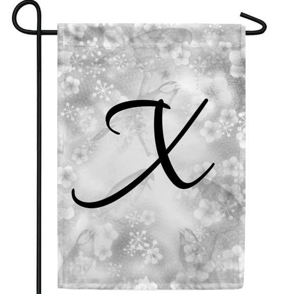 America Forever Bird Dreams Monogram X Garden Flag, 12.5 x 18 inch Double Sided, Letter X Flag with Birds, Nature Design, Spring Summer Home Decor, Personalized Yard Art