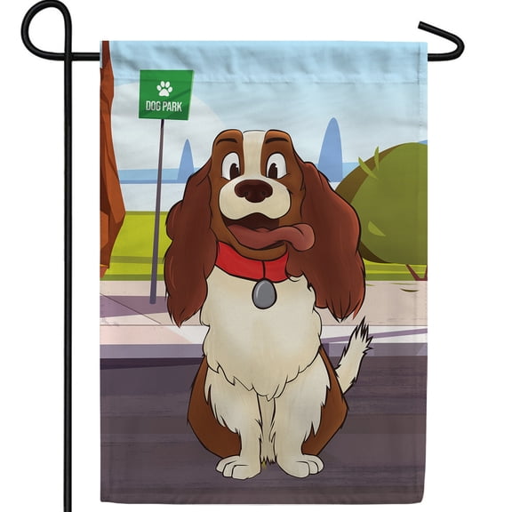 America Forever Can We Go To Dog Park Garden Flag, 12.5 x 18 inch Double Sided, Cocker Spaniel Excited Dog Park Quote, Pet Lover Outdoor Yard Decorative Flag