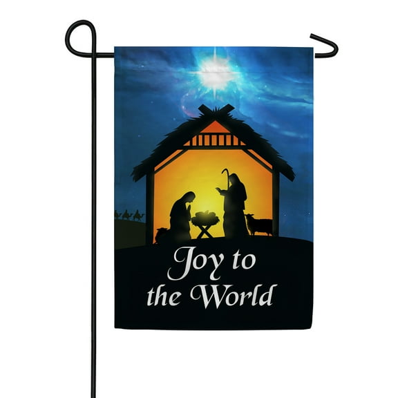 America Forever Christmas Holy Nativity Garden Flag 12.5 x 18 inch Joy To The World Glory To The Newborn King Jesus Birth Wise Men Star of Bethlehem Religious Nativity Yard Outdoor Decorative Flag