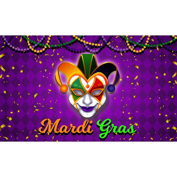 America Forever Colorful Jester Mardi Gras Doormat 17.5 x 29 inch Mask Door Mat Carnival Welcome Party Home Decor Front