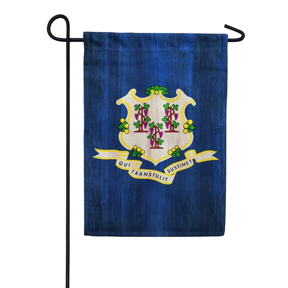 America Forever Connecticut State Flag 12.5 x 18 Inch Double Sided Outdoor Yard Decorative USA Vintage Wood State of Connecticut Garden Flag, Made in the USA