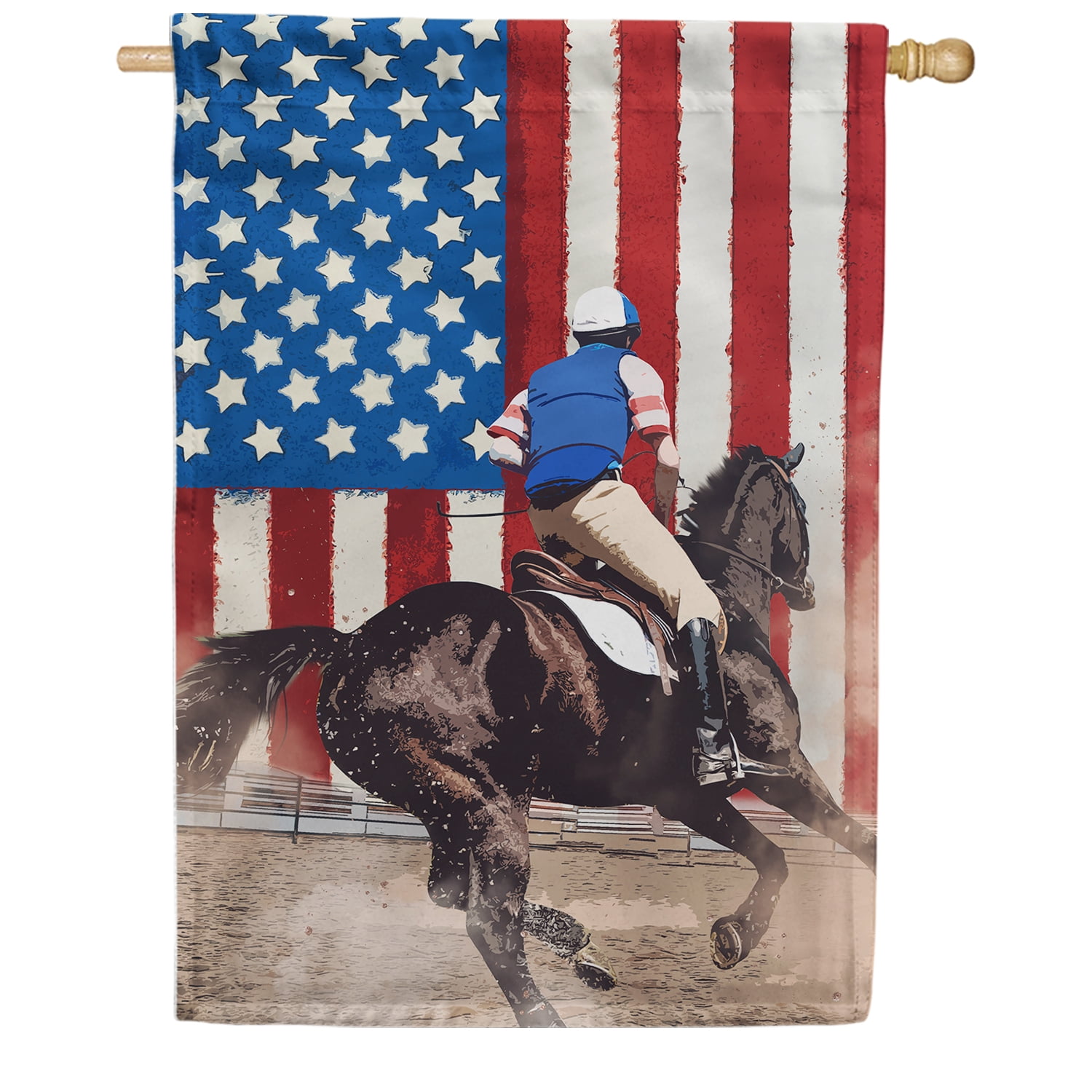 America Forever Derby Race Horse House Flag 28 x 40 inches Patriotic ...