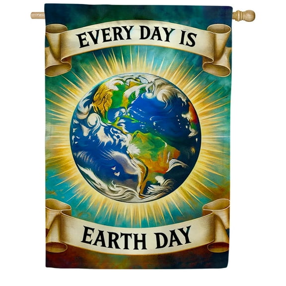 America Forever Earth Day House Flag Double Sided, 28 x 40 inch Every Day Earth Day Environment Awareness Flag, Eco Friendly Outdoor Decor, Environmental Protection Yard Flag