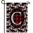 thumbnail image 1 of America Forever Elegant Red And Black Plaid Monogram C Garden Flag, 12.5 x 18 inch Double Sided, Buffalo Plaid Initial Flag, Floral Tartan Banner, Personalized Fall Winter Decor, Letter C Yard Flag, 1 of 5