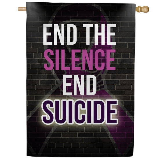 America Forever End Suicide House Flag, 28 x 40 inch Double Sided, Mental Health Awareness Flag, End The Silence, Suicide Prevention, Crisis Support Yard Decor