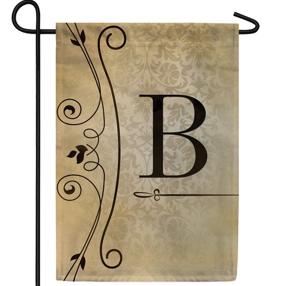 America Forever Fancy Scroll Monogram B Garden Flag, 12.5 x 18 inch Double Sided, Elegant Letter B Flag, Decorative Scroll Design, Personalized Initial Yard Art, Housewarming Gift
